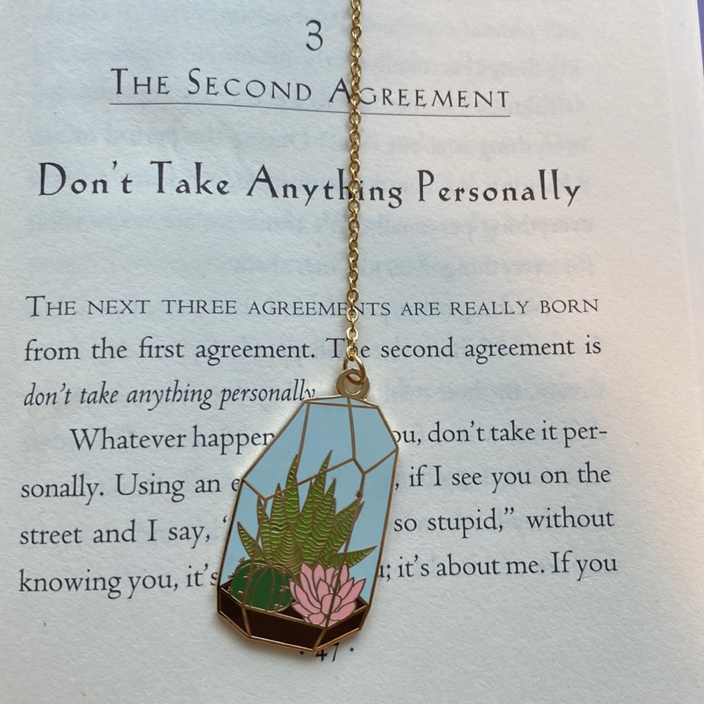 Bookmark enamel terrarium design